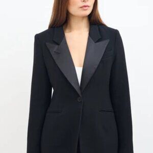 Smythe Black Wool and Silk Blazer Size US 10